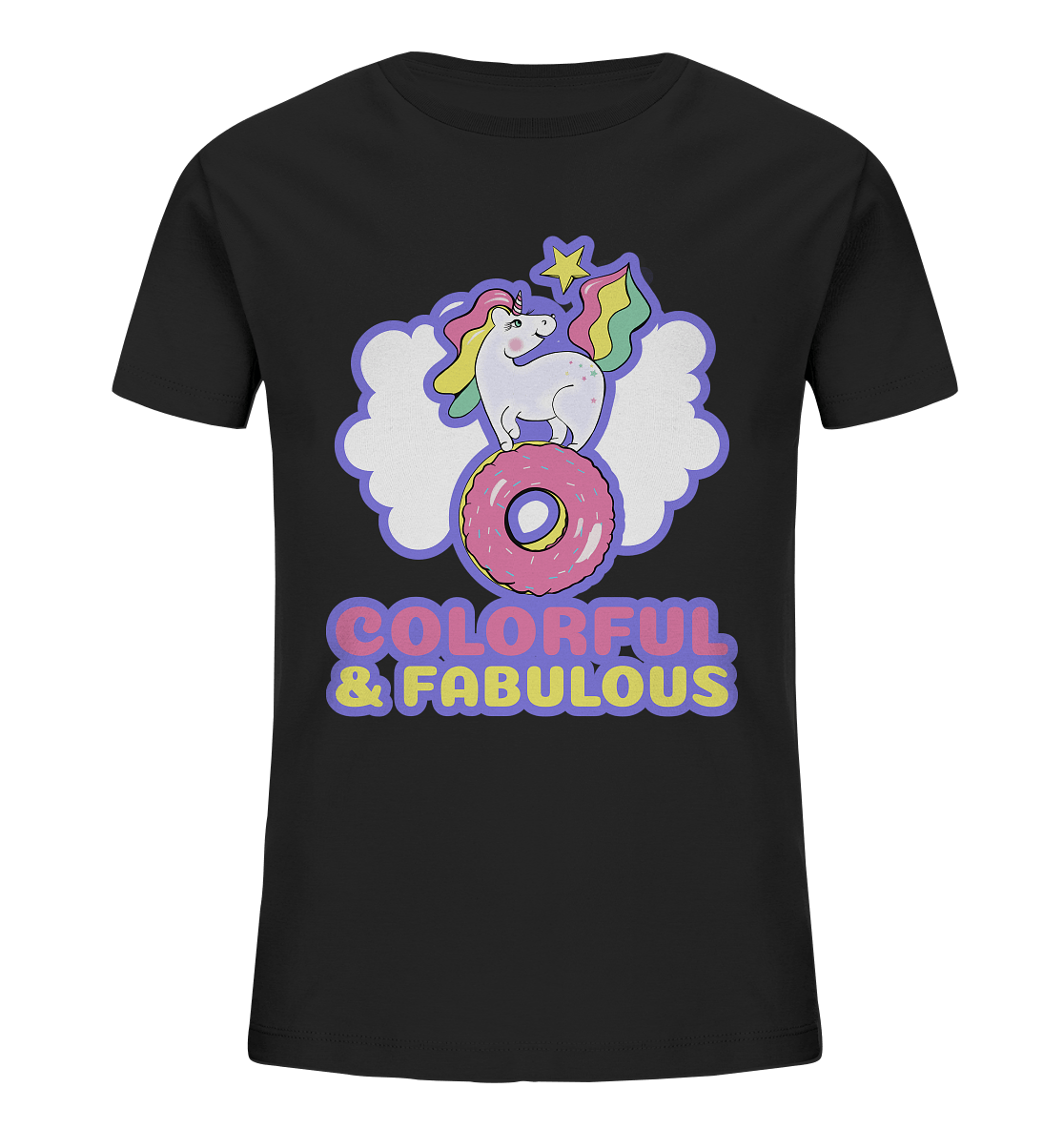 Einhorn Shirt in Schwarz für Mädchen mit Unicorn