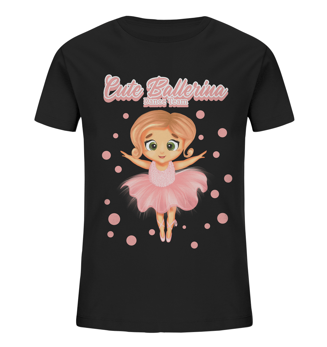 Ballerina Kinder Shirt in schwarz mit kleinen Ballerina Motiv 