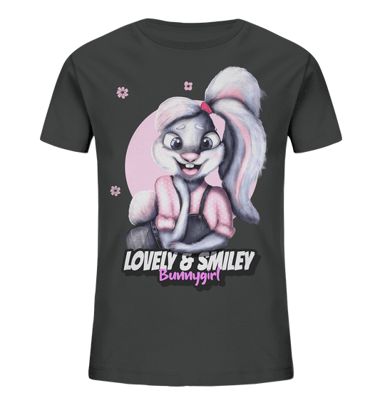 Hase Bunnygirl Cartoon Kinder Shirt in anthrazit mit niedlichen Bunnygirl Print von BLOOMINIC
