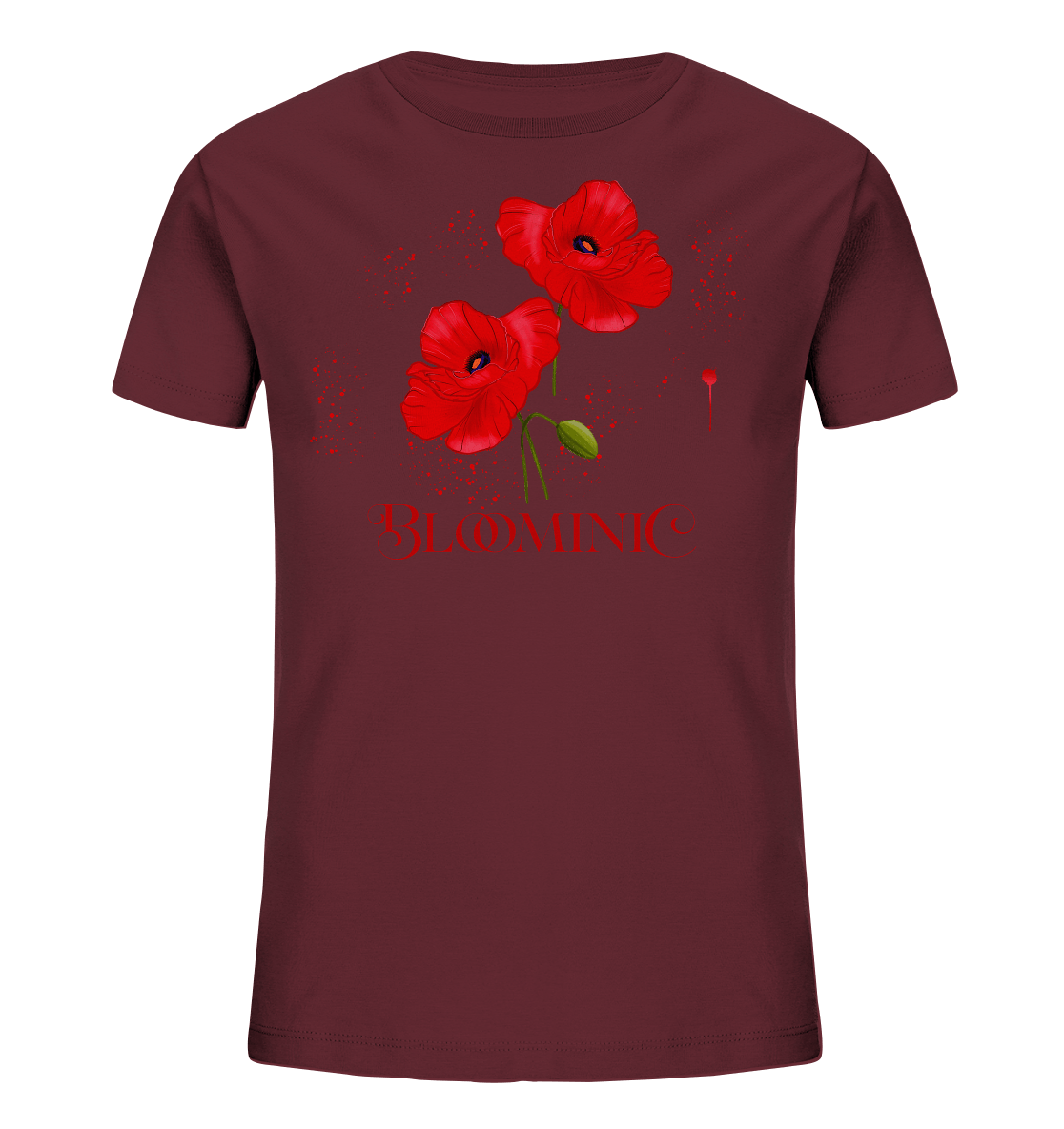Mohnblumen Kinder T-Shirt Bloominic burgundi red poppy