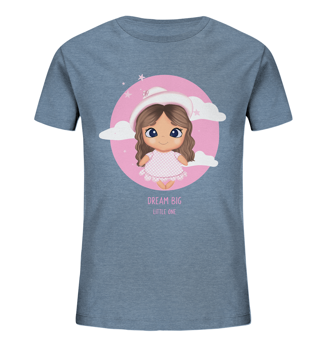 Cartoon Baby Dream Big little one Kinder T-Shirt in blau von bloominic