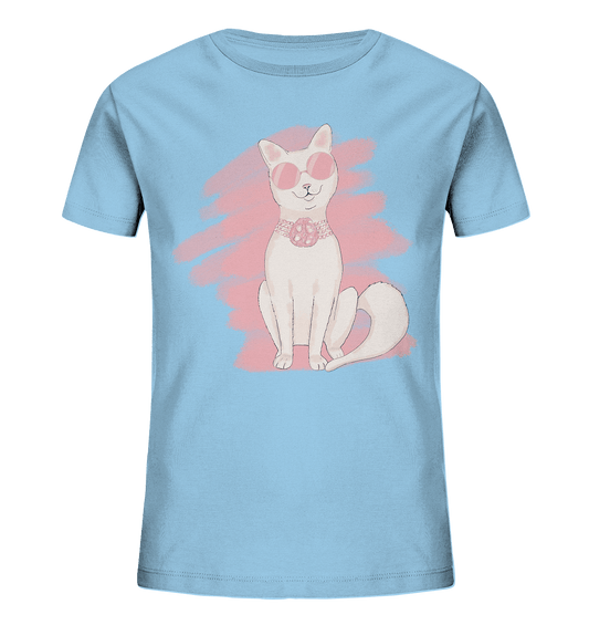 Mädchen T-Shirt  Katze in Rosa