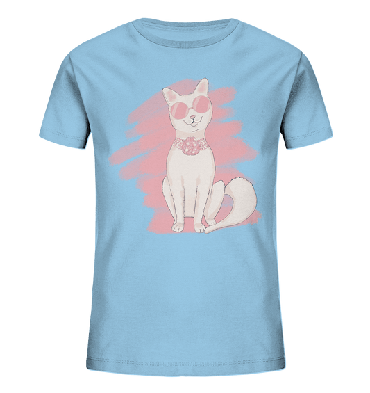 Mädchen T-Shirt Katze in Rosa