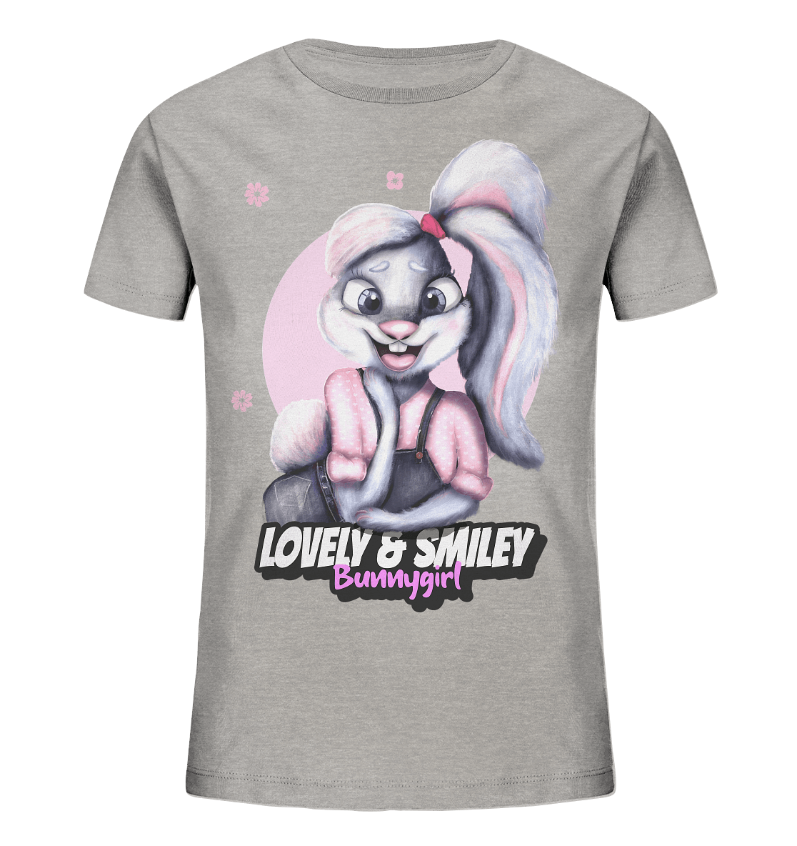 Hase Bunnygirl Cartoon Kinder Shirt in grau mit Hase Cartoon von BLOOMINIC