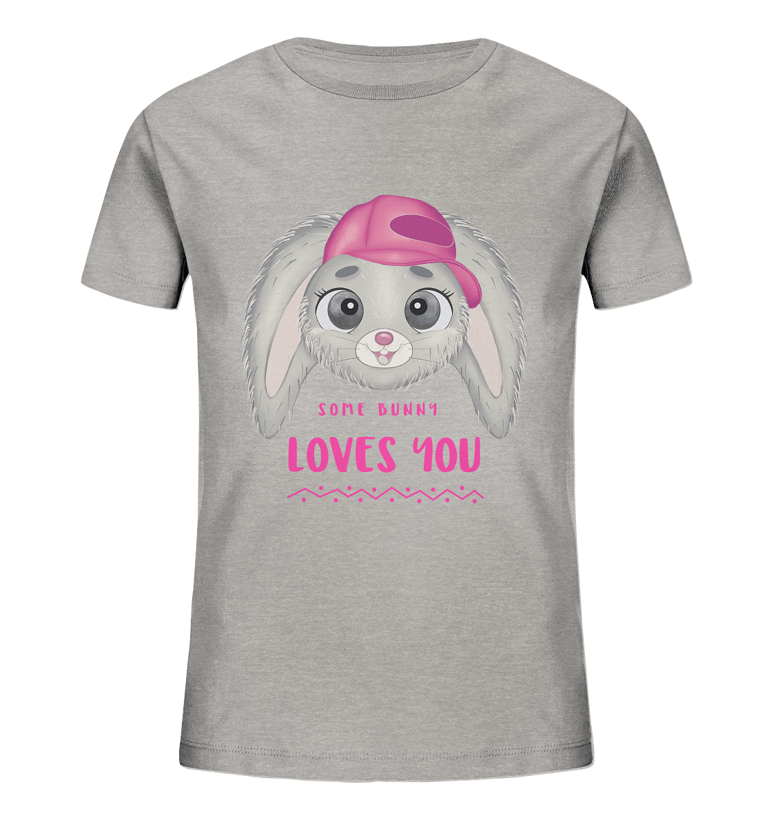 Süßes Cartoon Hase T-Shirt Some Bunny loves you Kinder T-Shirt in grau von Bloominic