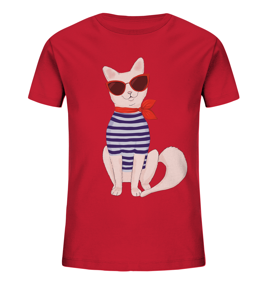 Katze T Shirt Fashion Katze mit roter Cat Eye Sonnenbrille kaufen BLOOMINIC