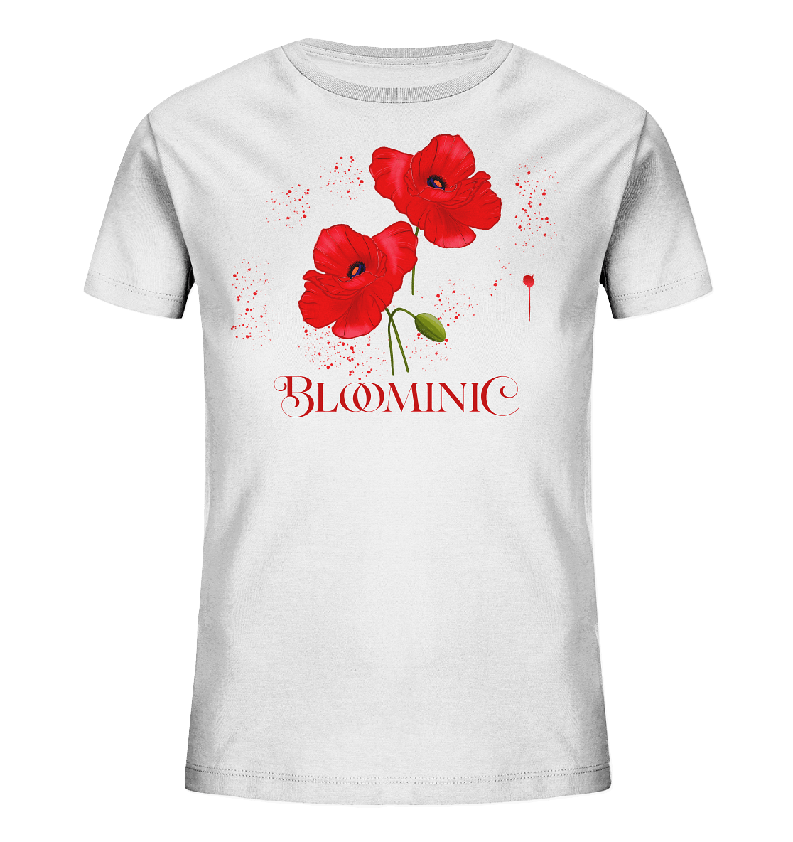 Mohnblumen Kinder T-Shirt in weiß Bloominic  red poppy