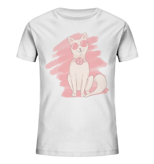 Mädchen T-Shirt  Katze in Rosa