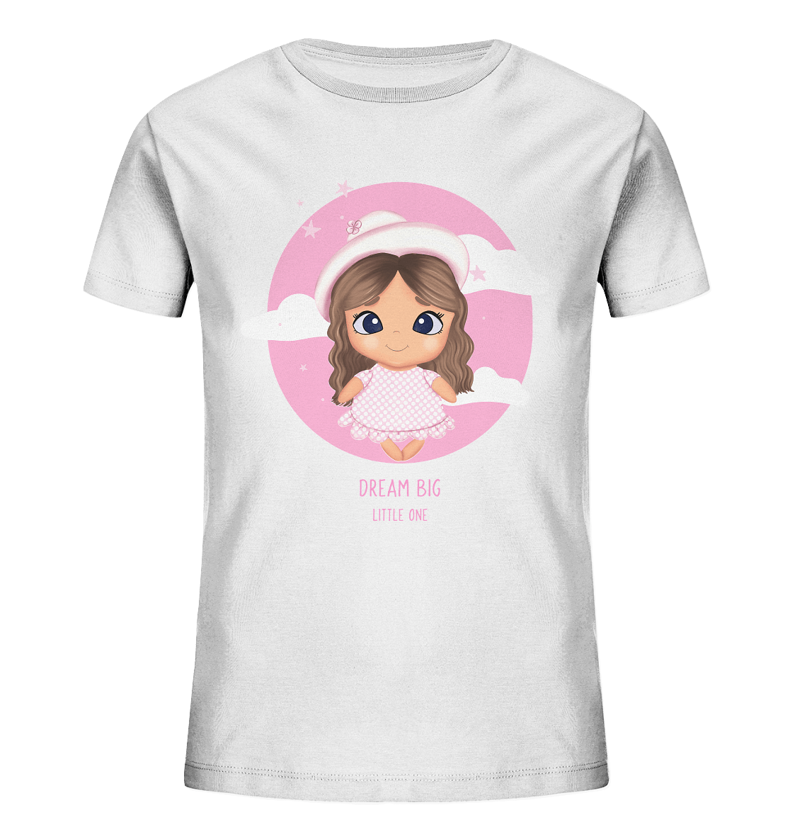 Cartoon Baby Dream Big little one Kinder T-Shirt in weiß von bloominic
