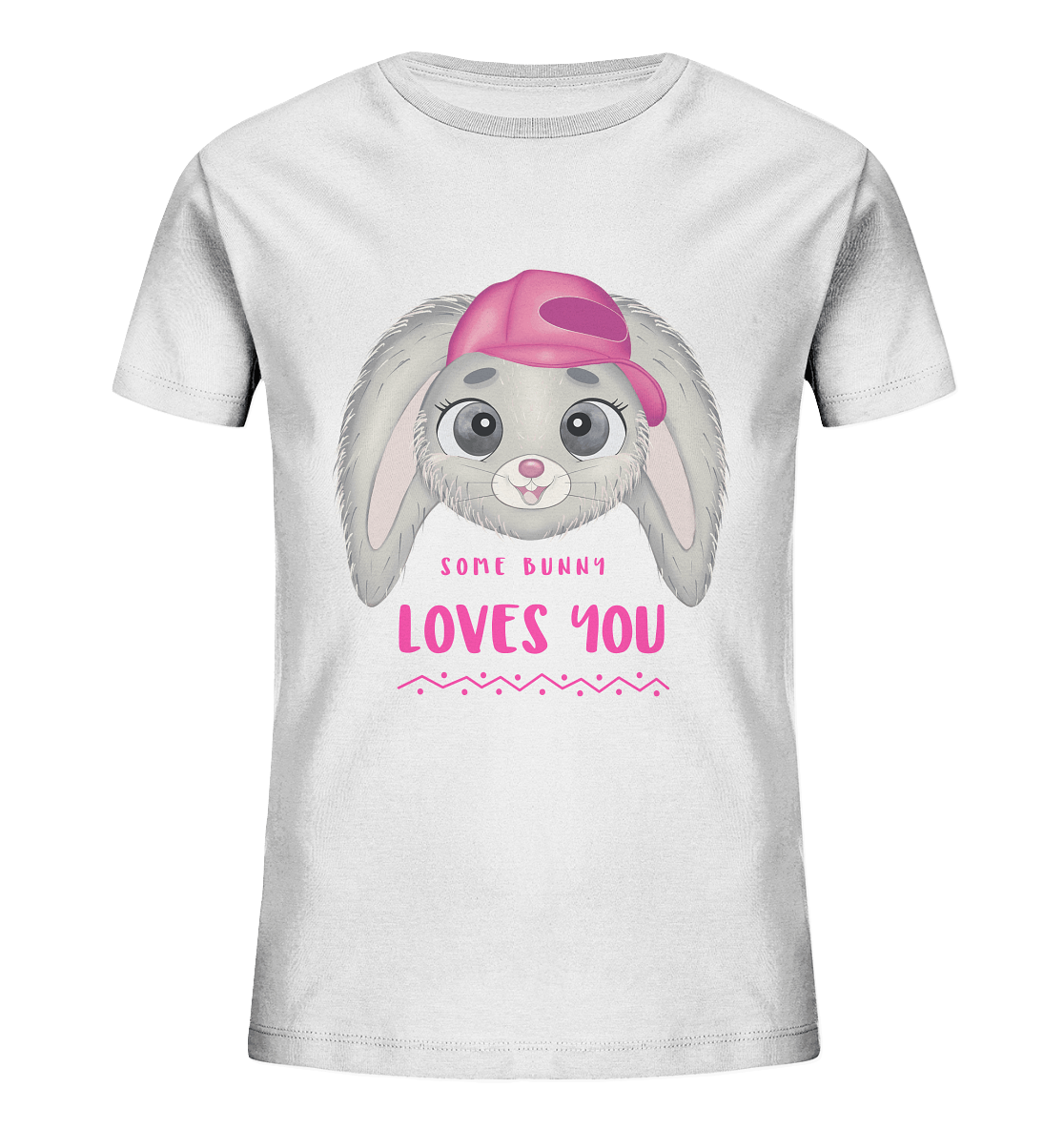 Süßes Cartoon Hase T-Shirt Some Bunny loves you Kinder T-Shirt in weiß von bloominic