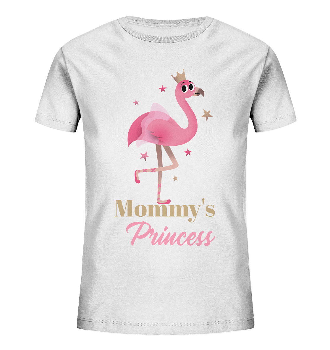 Mädchen T-Shirt mit süßem Flamingo-Prinzessin Aufdruck und Beschriftung "Mommy's Princess"