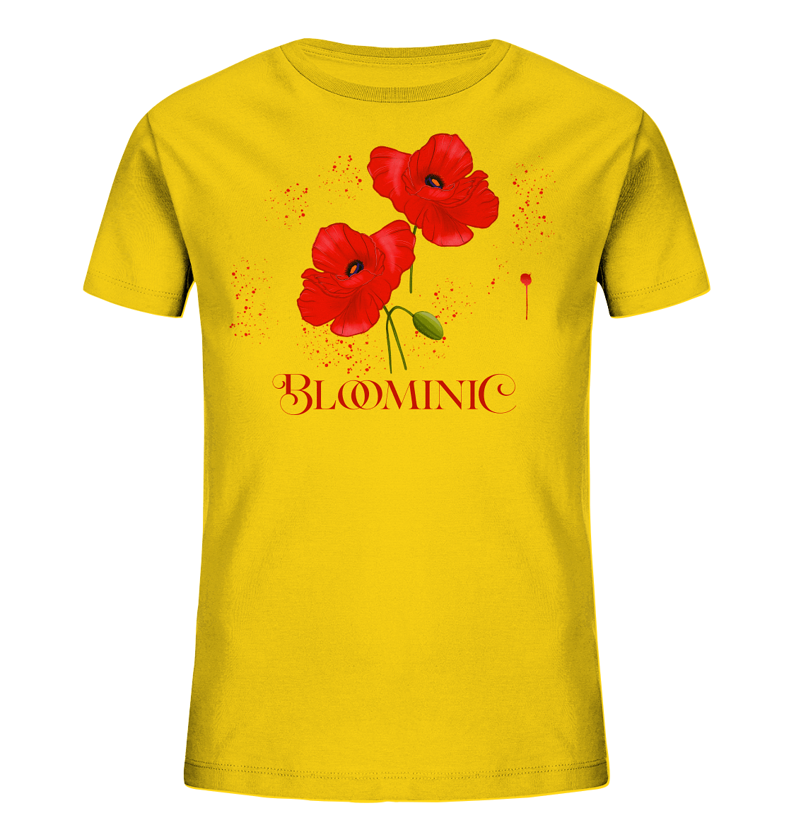Mohnblumen Kinder T-Shirt in gelb Bloominic red poppy, rote Mohnblumen Bloominic
