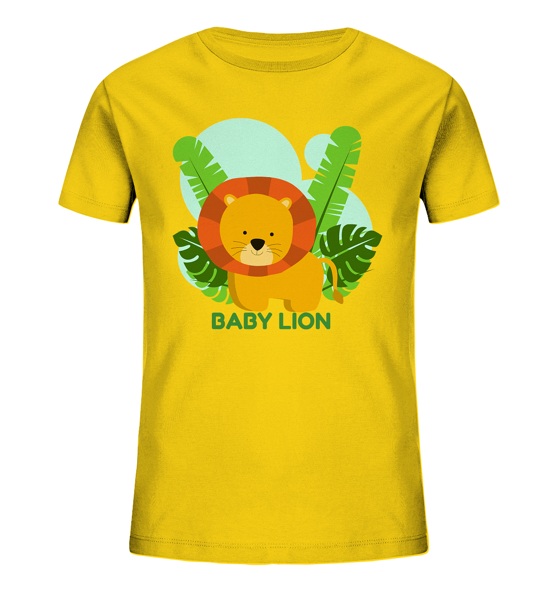 Kinder T-Shirt mit kleinem Löwen in gelb