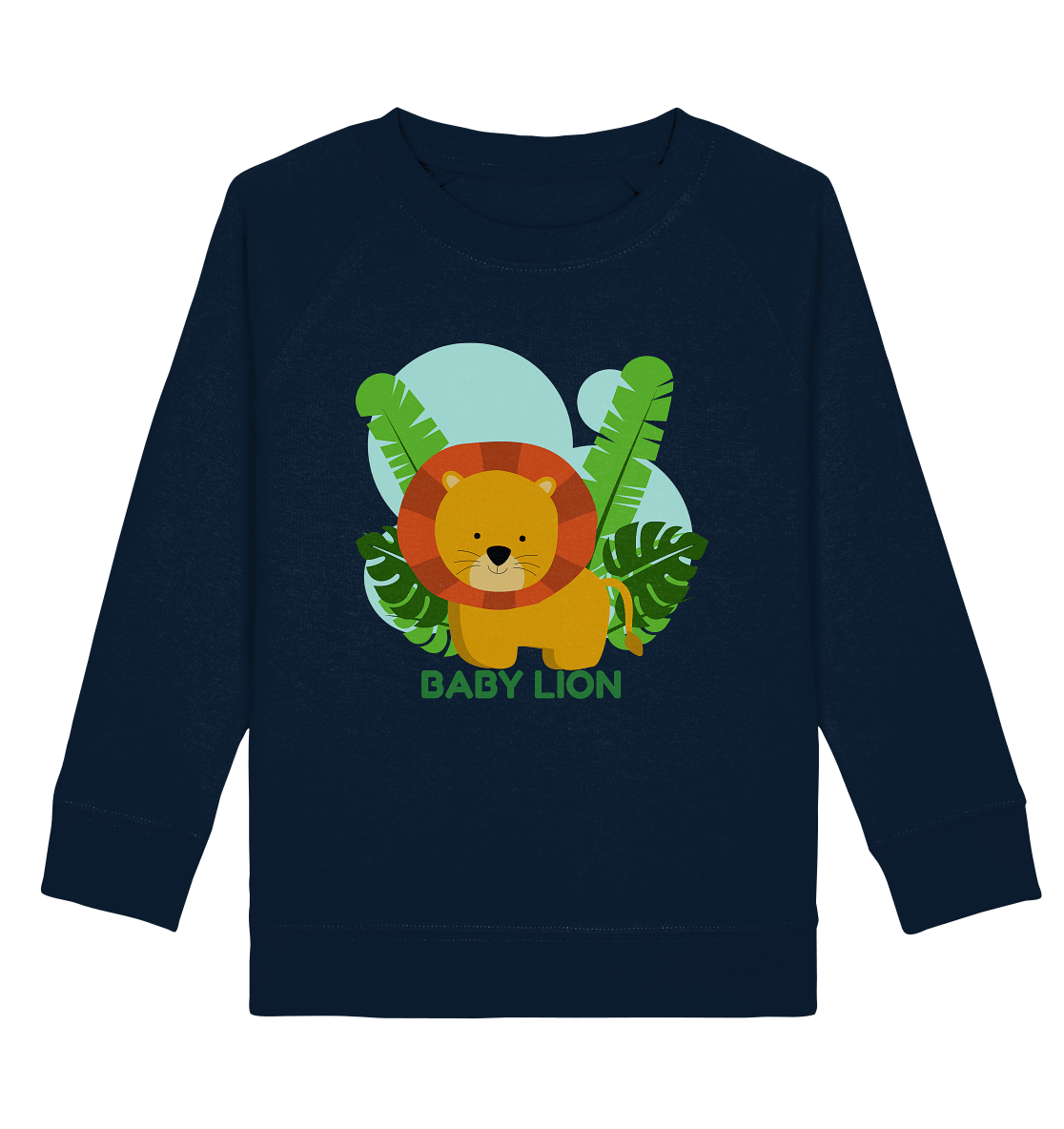  Kinder Sweatshirt mit kleinem Löwen Print und der Beschriftung Baby Lion.