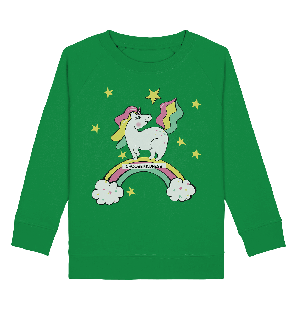 Einhorn Sweatshirt mit einem Einhorn Pferdchen auf dem Regenbogen