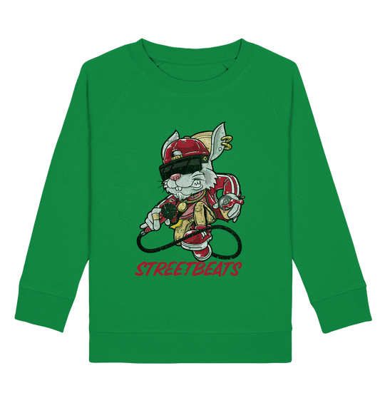 Kinder Sweatshirt mit modischem HipHop Hasen Print und Beschriftung "Streetbeats"