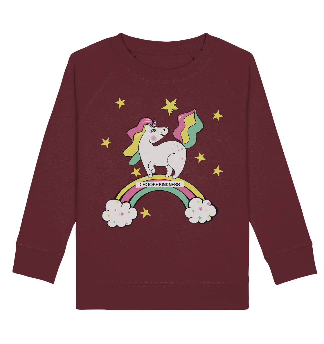 Einhorn Sweatshirt Unicorn choose kindness sweatshirt in burgundi