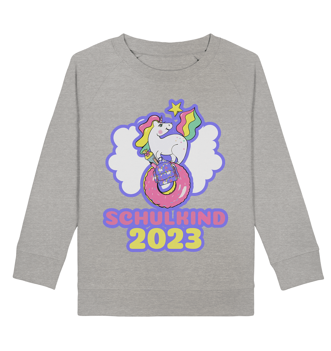 schulkind-2023-Einhorn-sweatshirt-grau-pullover-einschulung