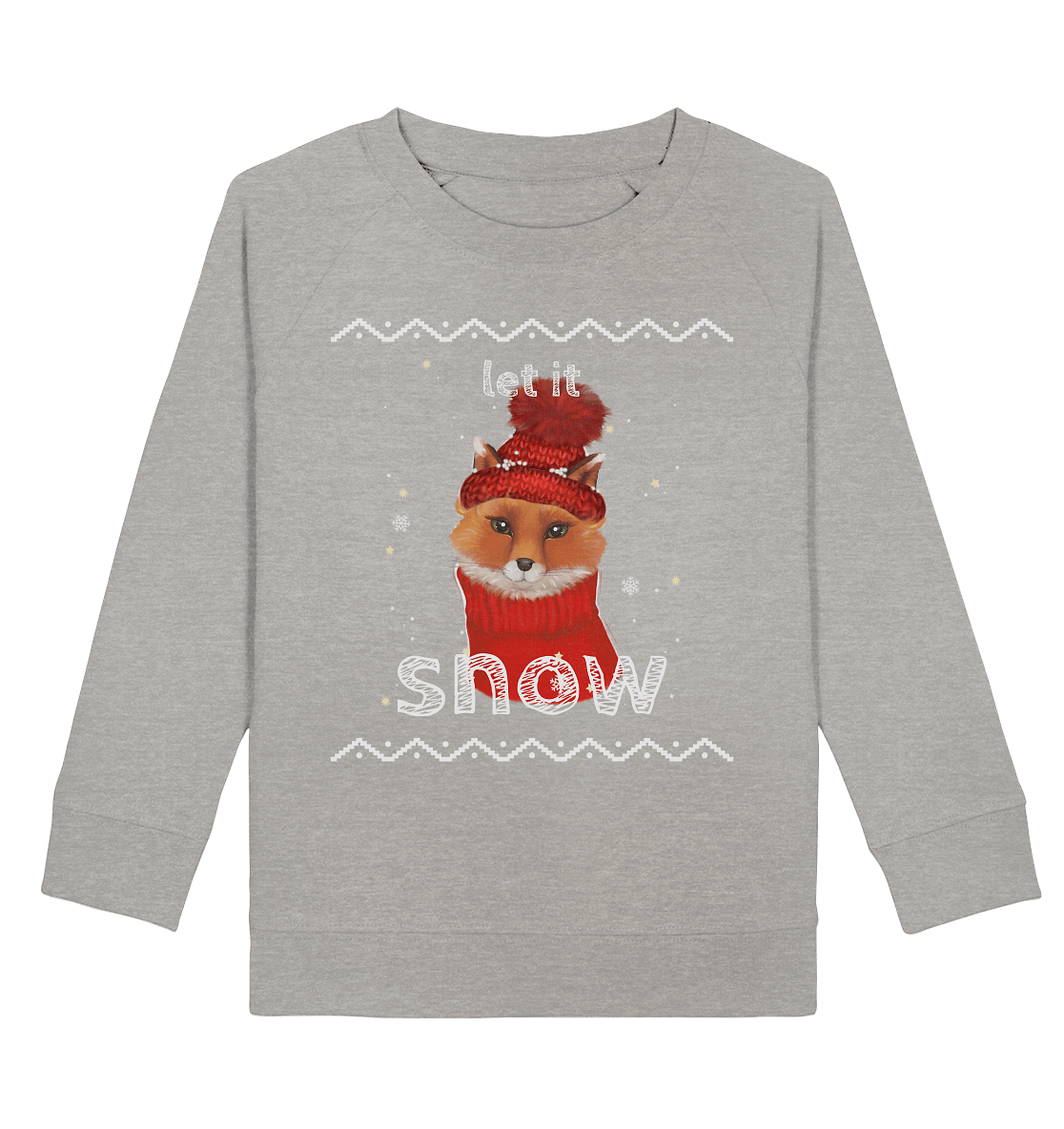 Fuchs Sweatshirt Let it snow in grau
