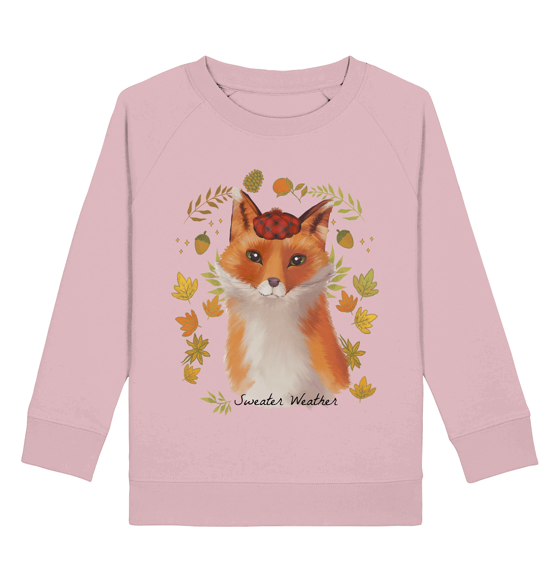 Fuchs im Herbst Kinder Sweatshirt in rosa mit Fuchs Print sweater weather von BLOOMINIC