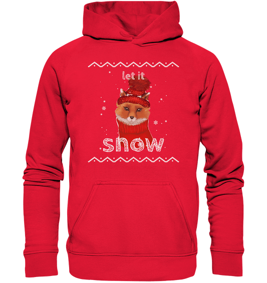 Fuchs Kinder Weihnachtspullover in rot Hoodie Let it snow Cartoon Fuchs Motive