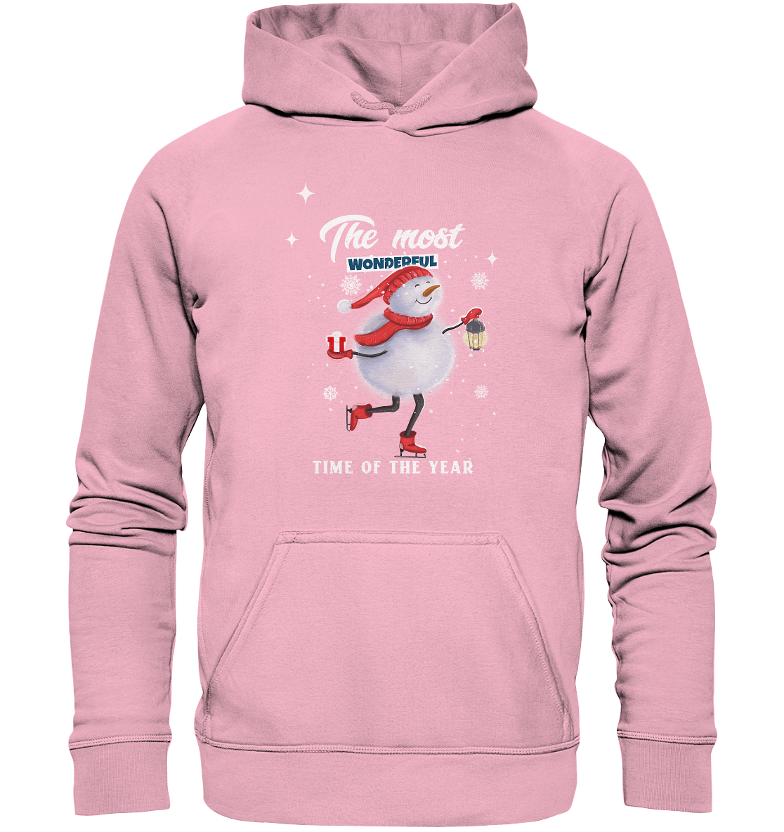 Kapuzenpullover mit Schneemann in rosa