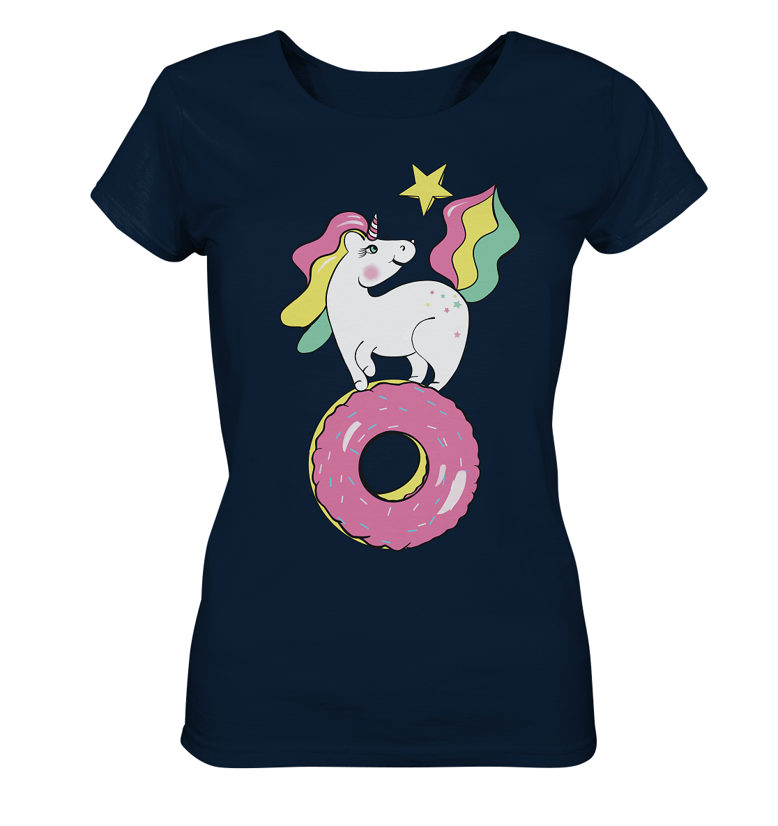 einhorn t shirt Unicorn Muster Einhorn auf Donut Shirt Bloominic