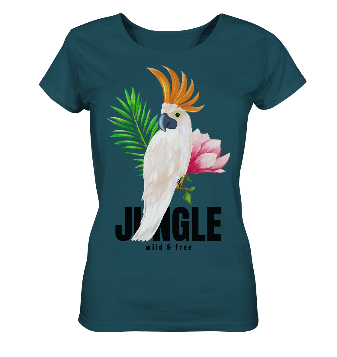 Papagei Shirt in Stargazer mit Jungle Blumen