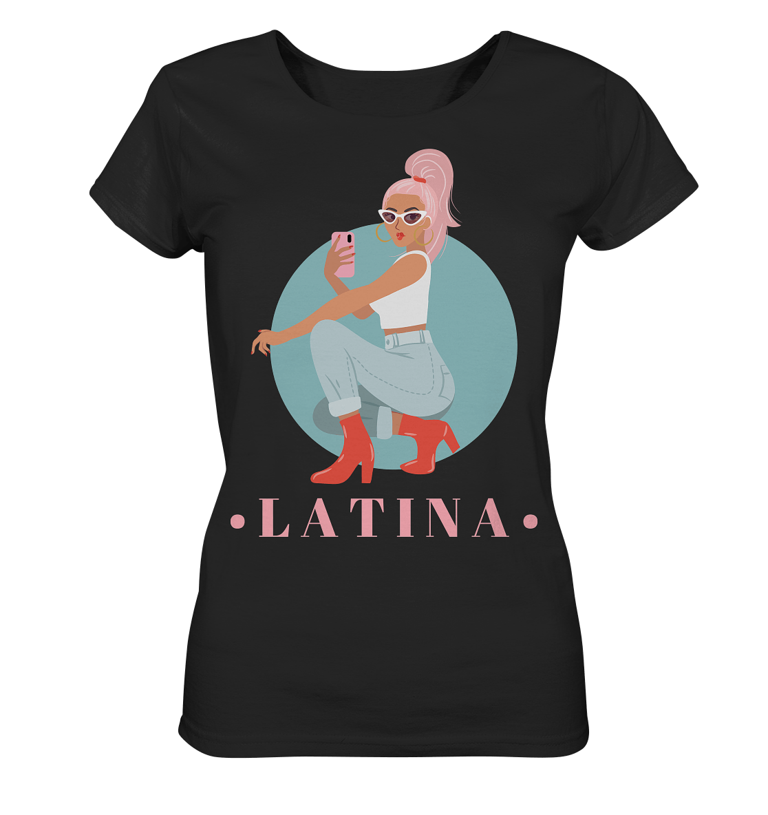 Latina Damen Shirt in schwarz mit latina girl
