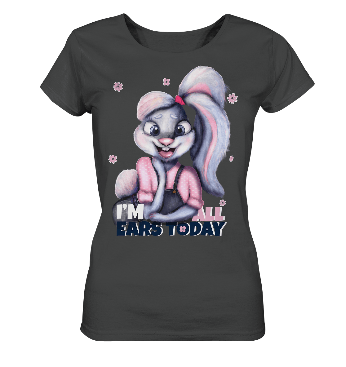 Hase Bunnygirl Shirt in anthrazit von bloominic mit lustigen Hase Aufdruck