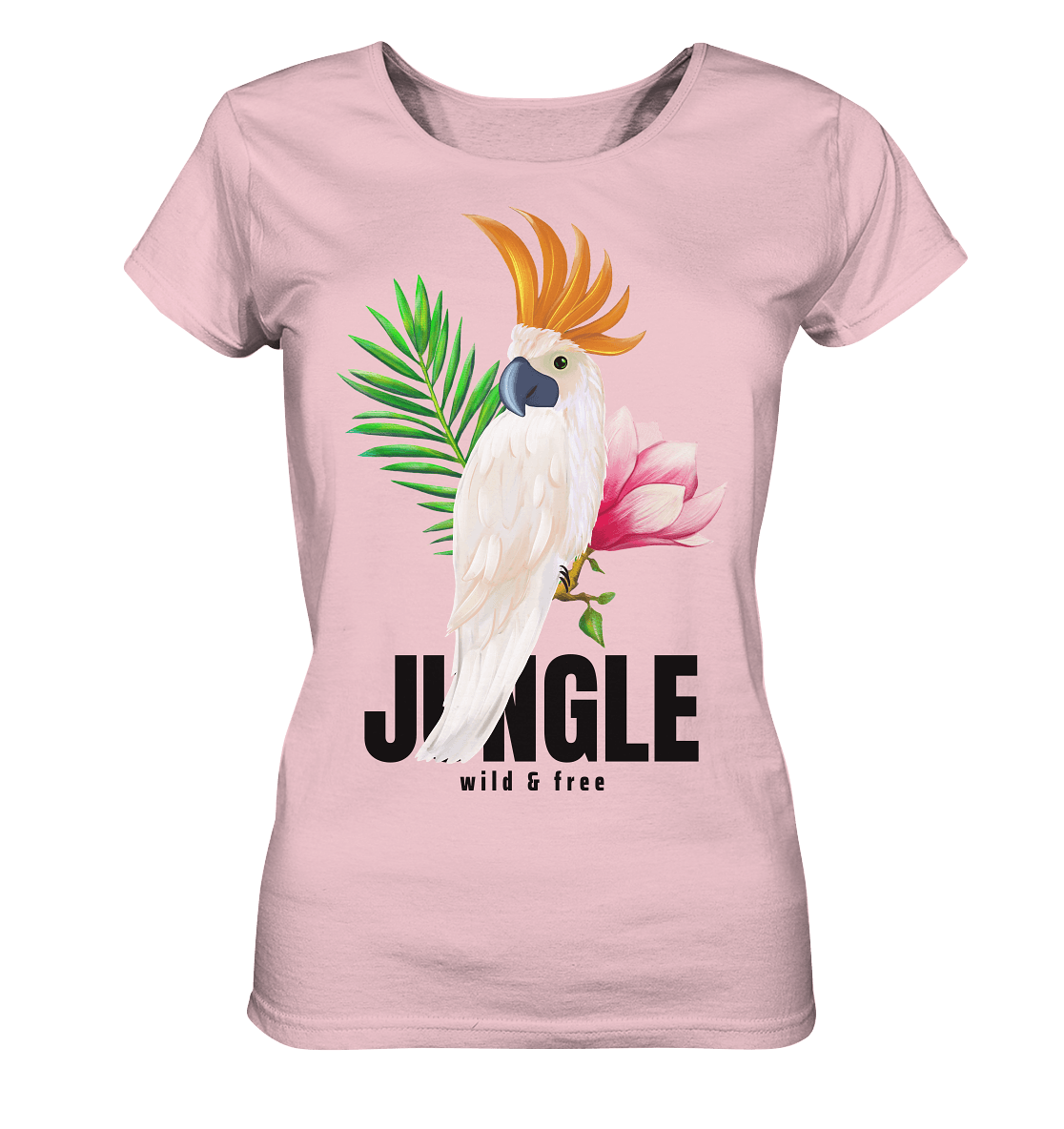 Papagei Shirt in rosa mit Jungle Blumen