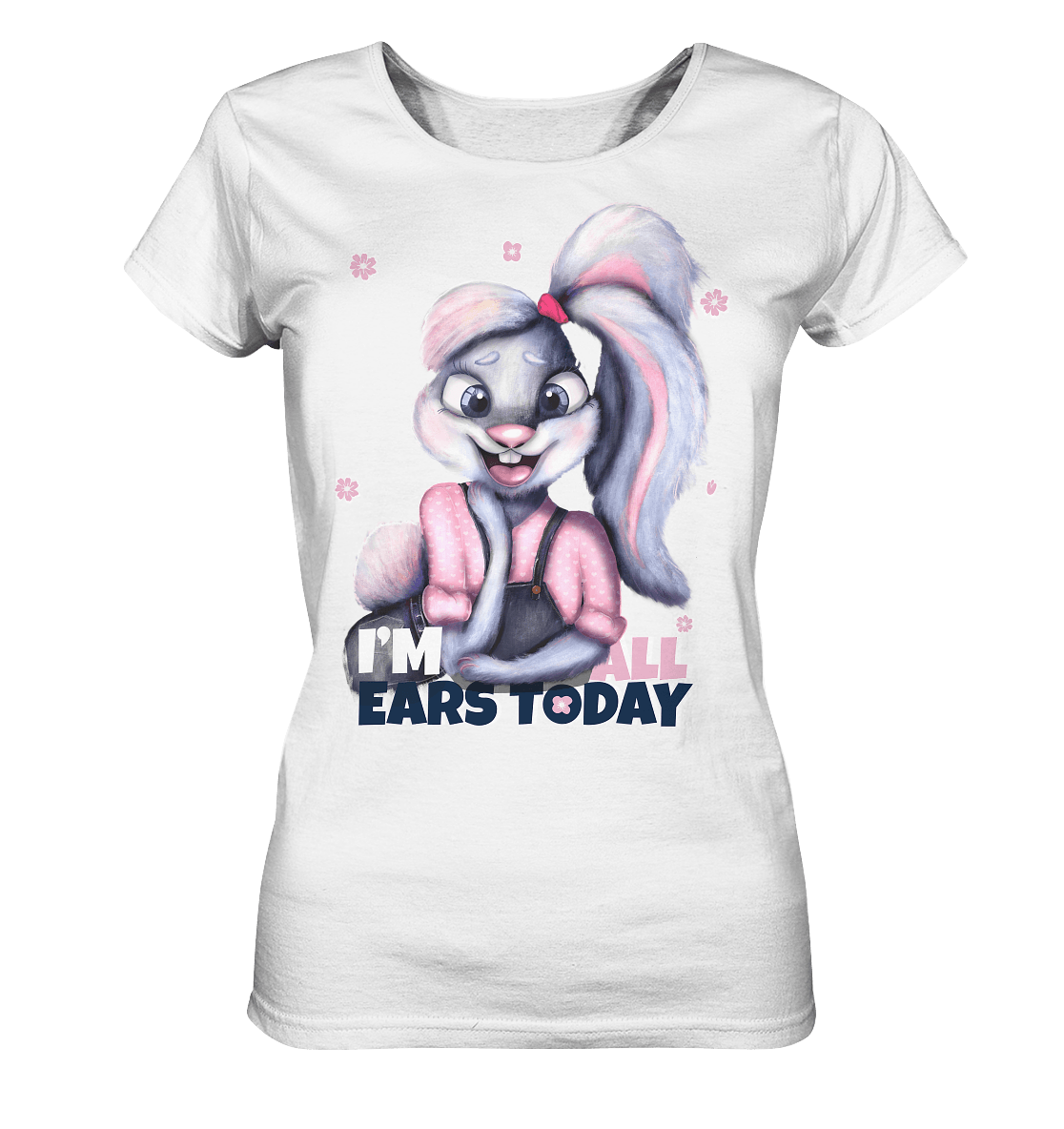 Hase Bunnygirl Shirt in weiß mit lustigen Hase Print
