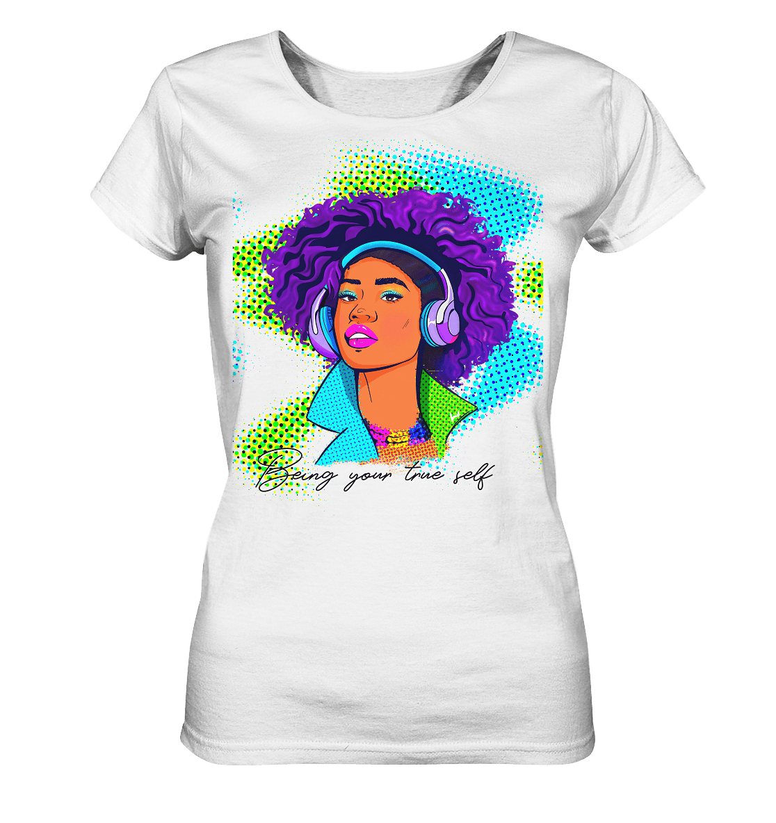 Melanin -Afro -Diva -Pop-Art-Damen-T-Shirt-in-weiß