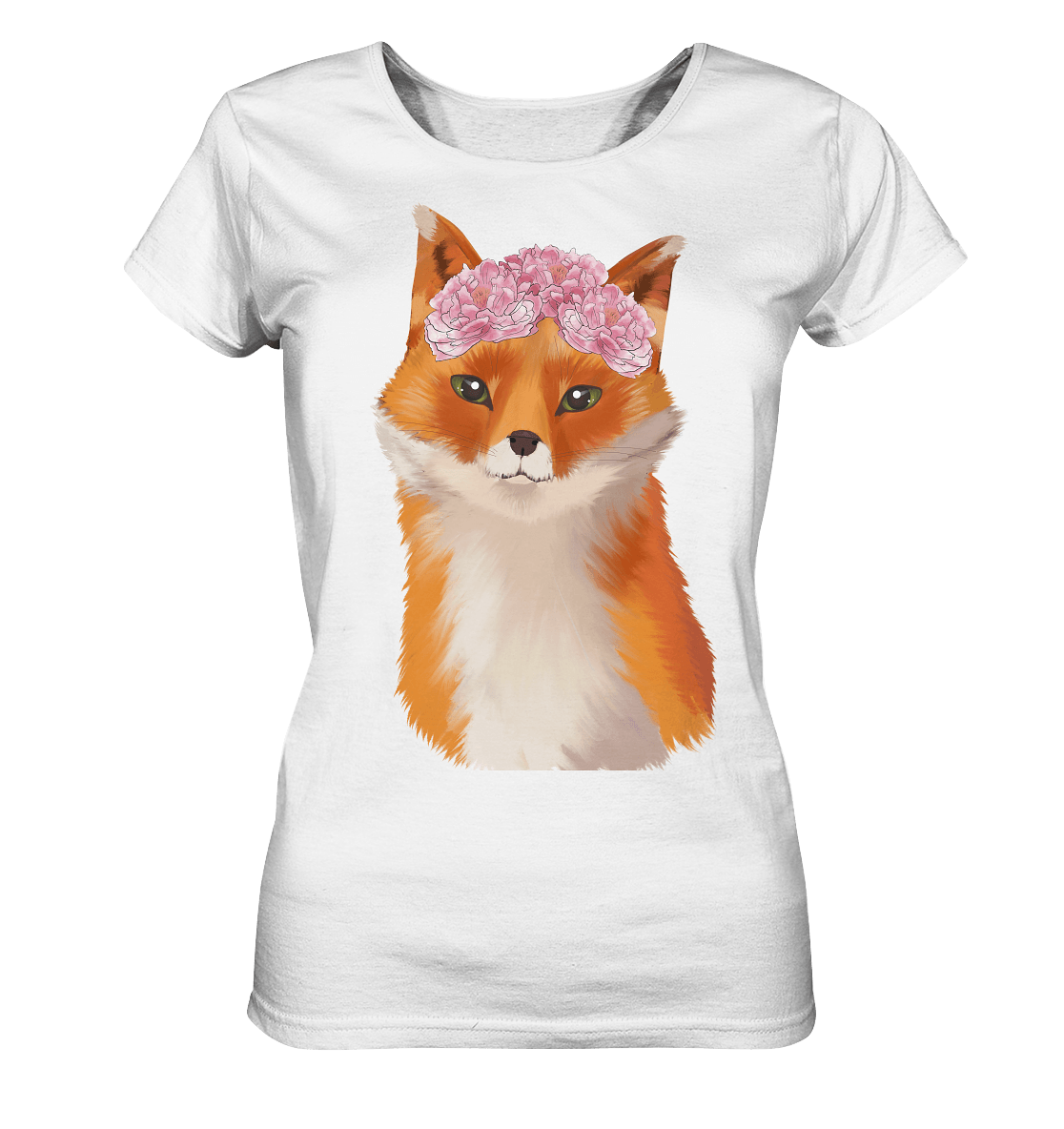 Fuchs Damen T-Shirt mit Blumen Design in weiß