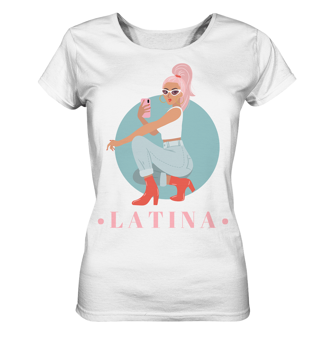 Latina Damen Shirt in weiß mit Latina girl Print
