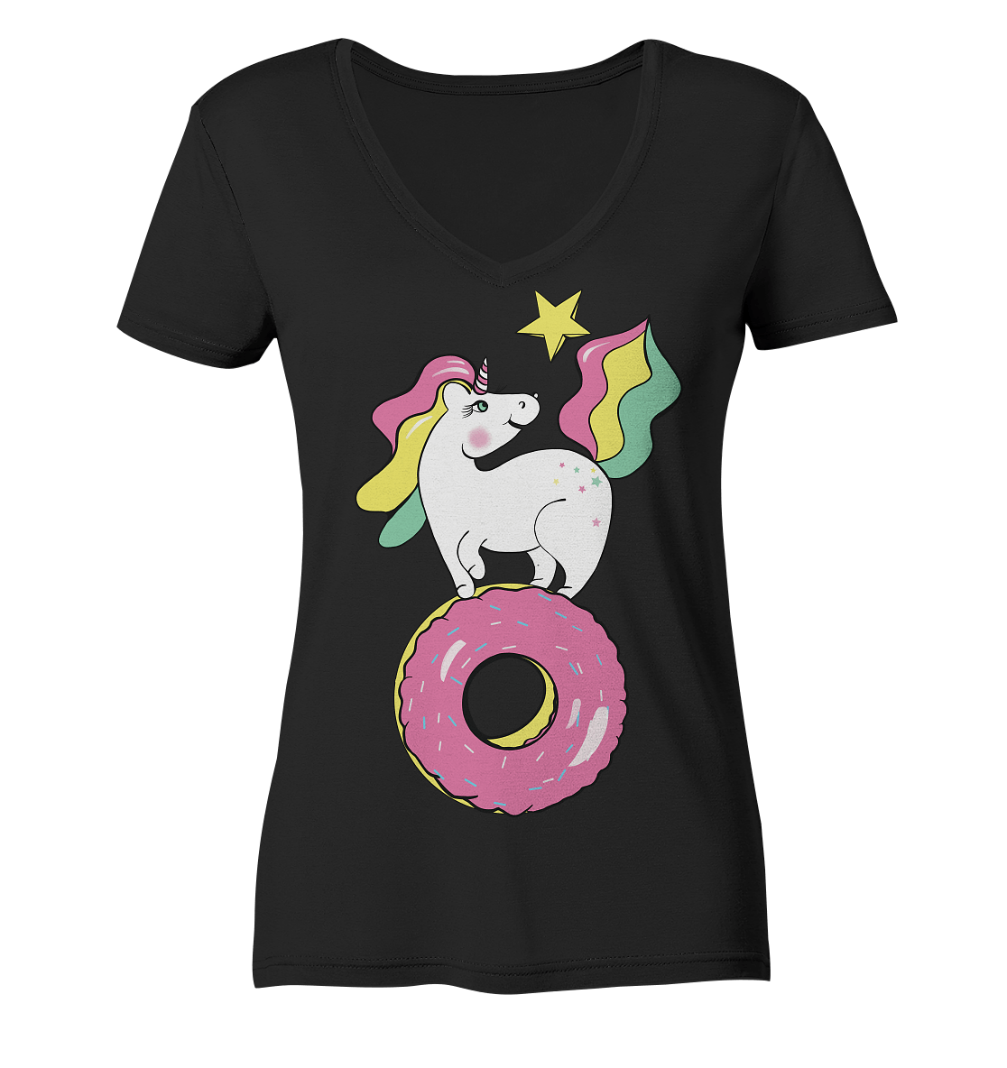 einhorn tshirt in schwarz einhorn auf donut t shirt unicorn 