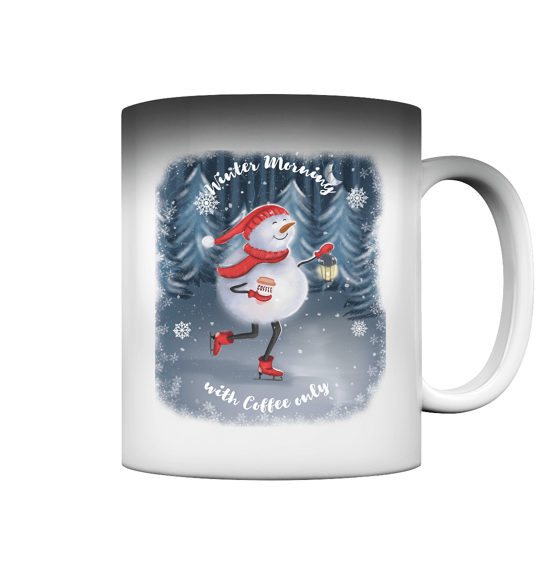 Magic Tasse mit Schneemann Winter Morning with Coffee only