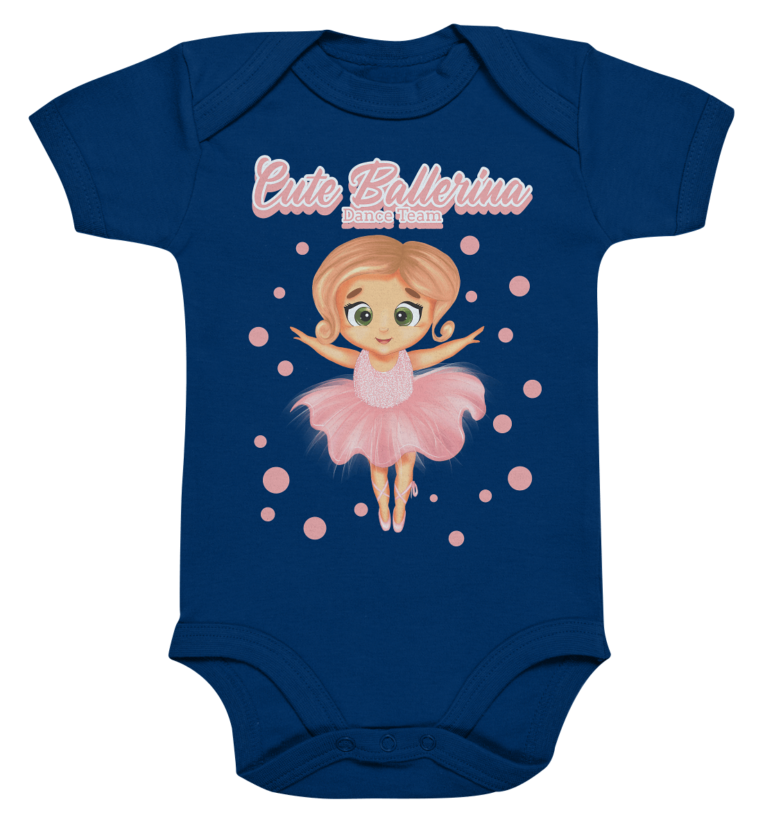 Ballerina Cartoon Baby Strampler in blau von BLOOMINIC