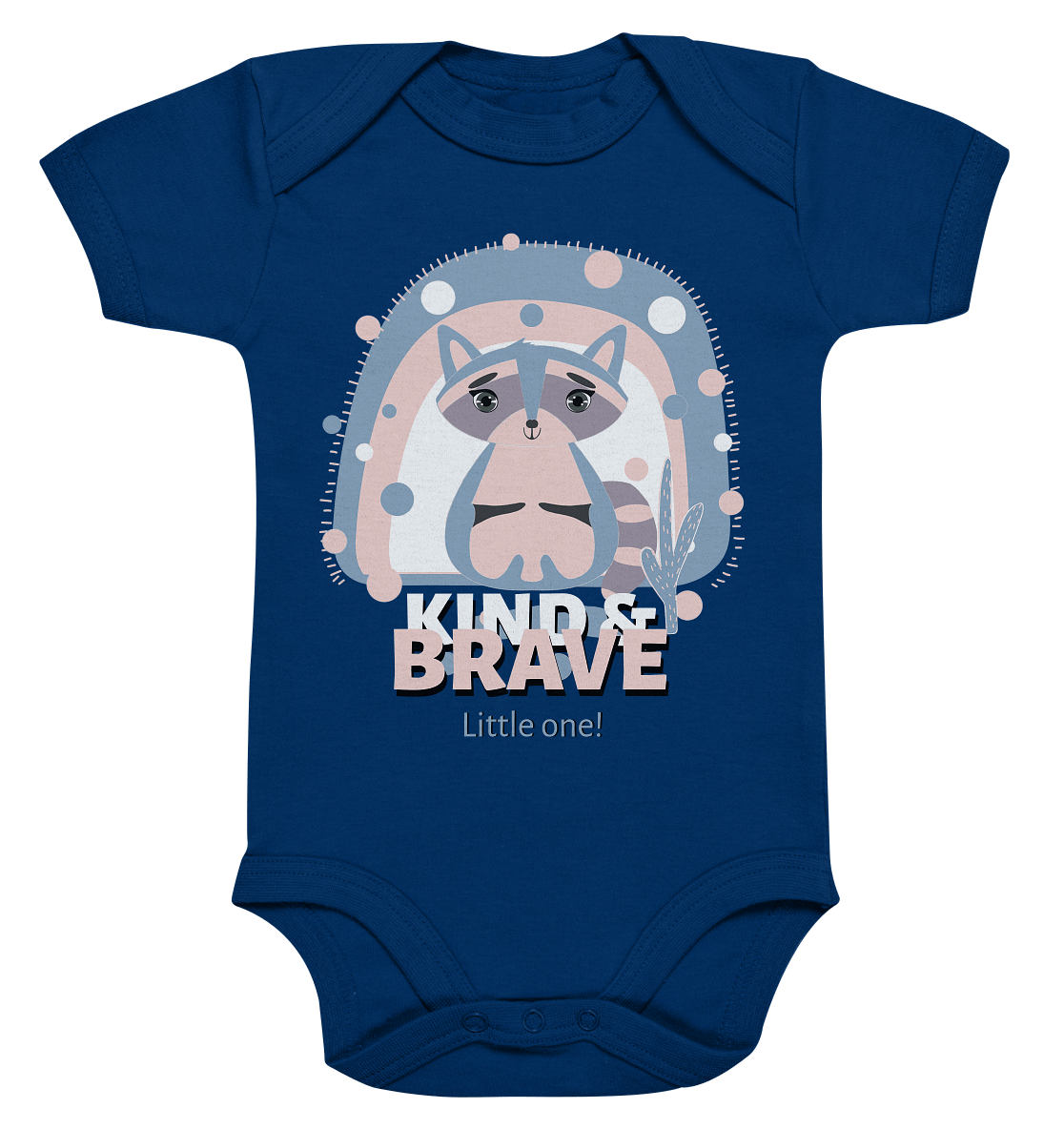 Waschbär Baby Strampler in royal Blau von BLOOMINIC
