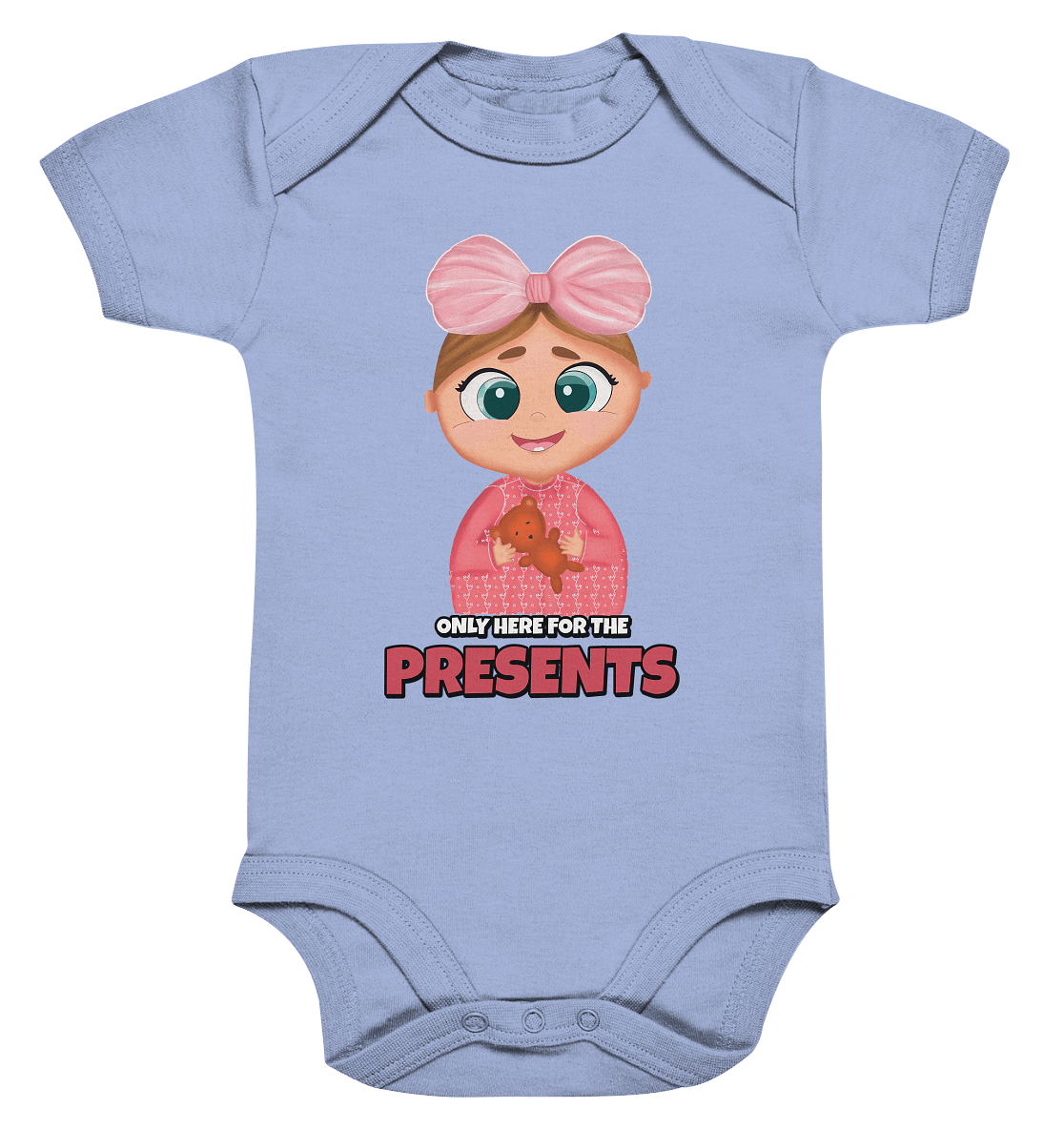 Weichnachts Baby Body mit handgezeichneten, süßen Cartoon-Mädchen powerpuffgirls