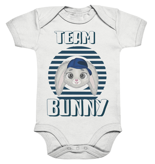 Strampler Maritim Hase Team Bunny in weiß Streifen Body mit Hasen Motive