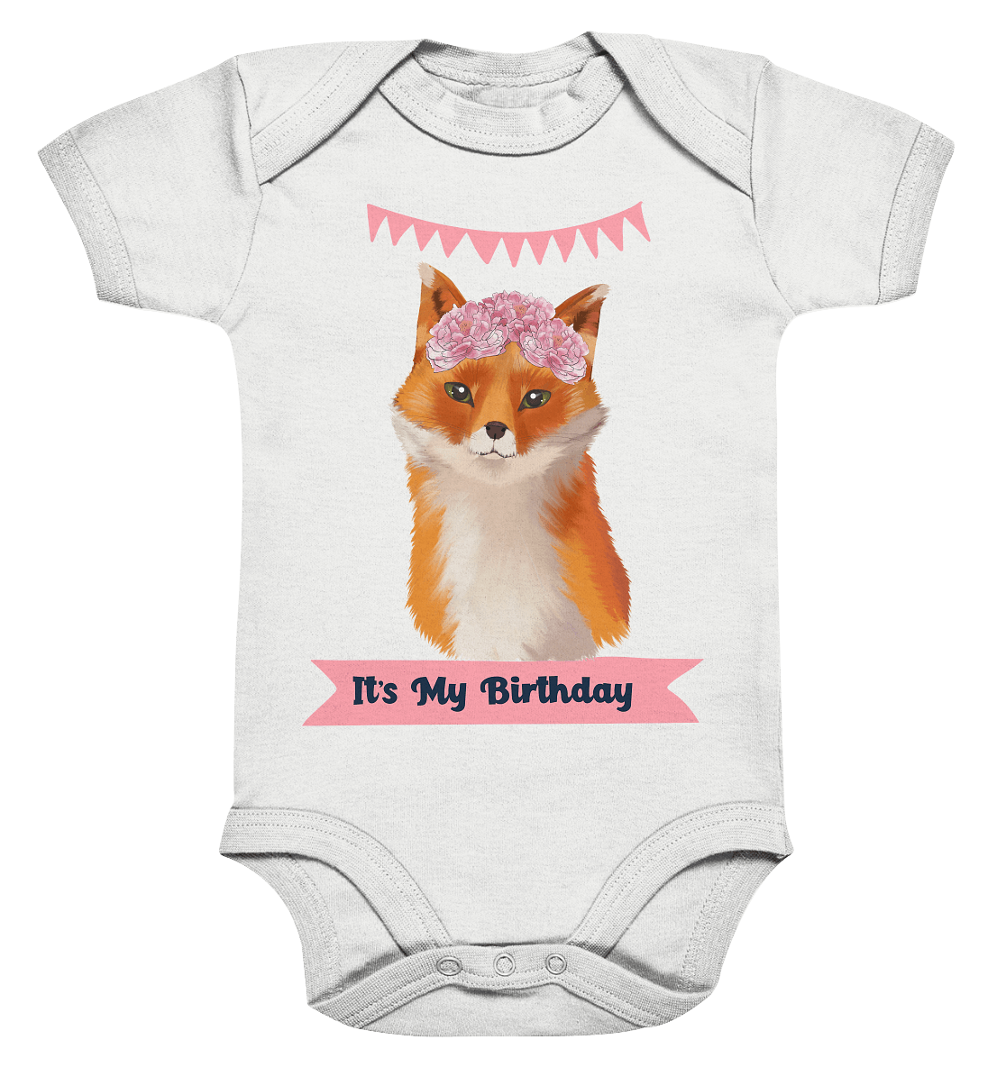 Fuchs Baby Body mit Beschrieftung "It's My  Birthday"