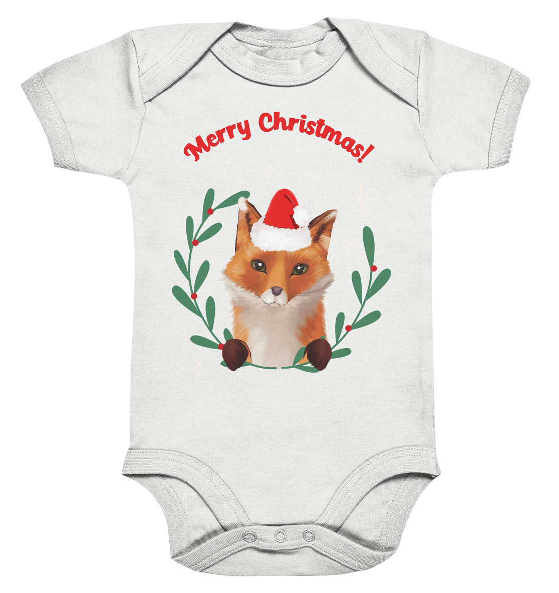 Weihnachtsstrampler Fuchs mit Weihnachtsmütze