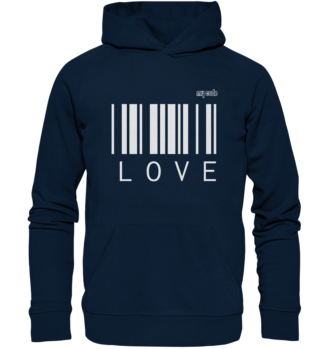 My code Love Statement Kapuzenpullover Hoodie in navy