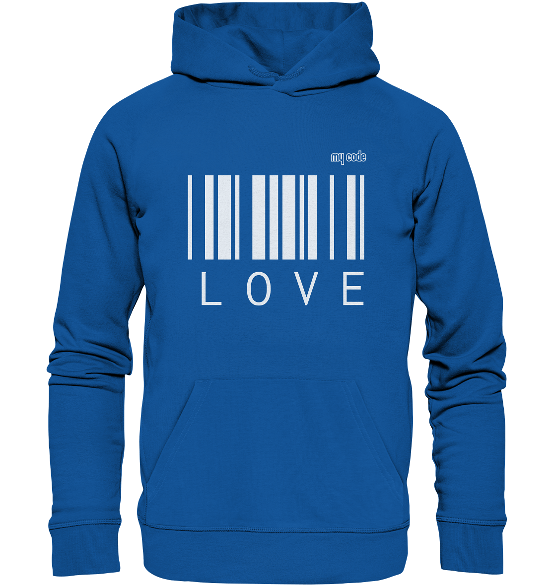 My code Love Statement Kapuzenpullover Hoodie in blau