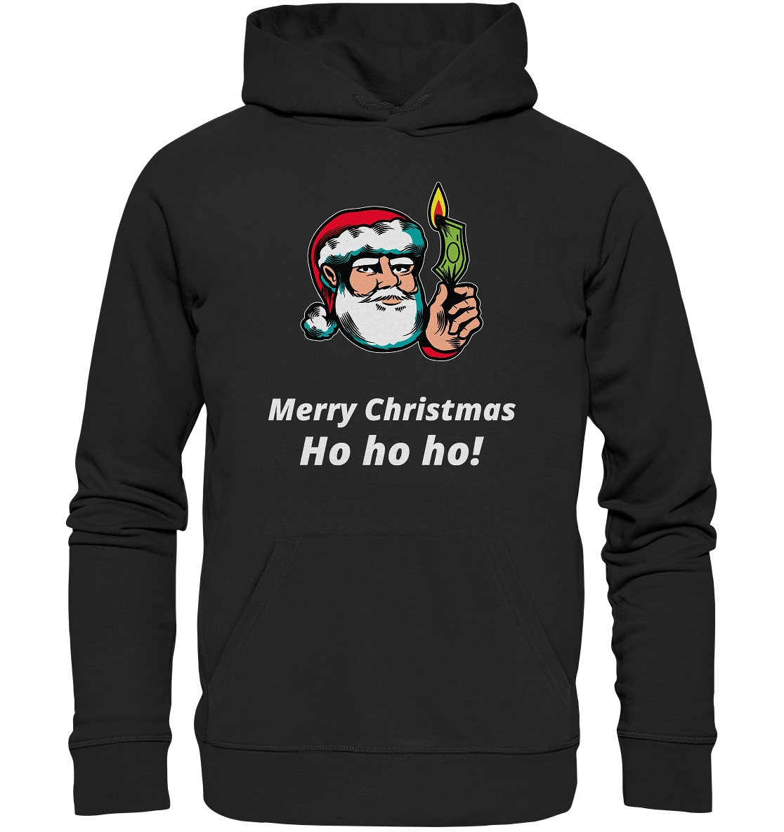 Merry-Christmas-Ho-ho-ho-Xmas-unisex-Pullover-fuer-Erwachsene-schwarz
