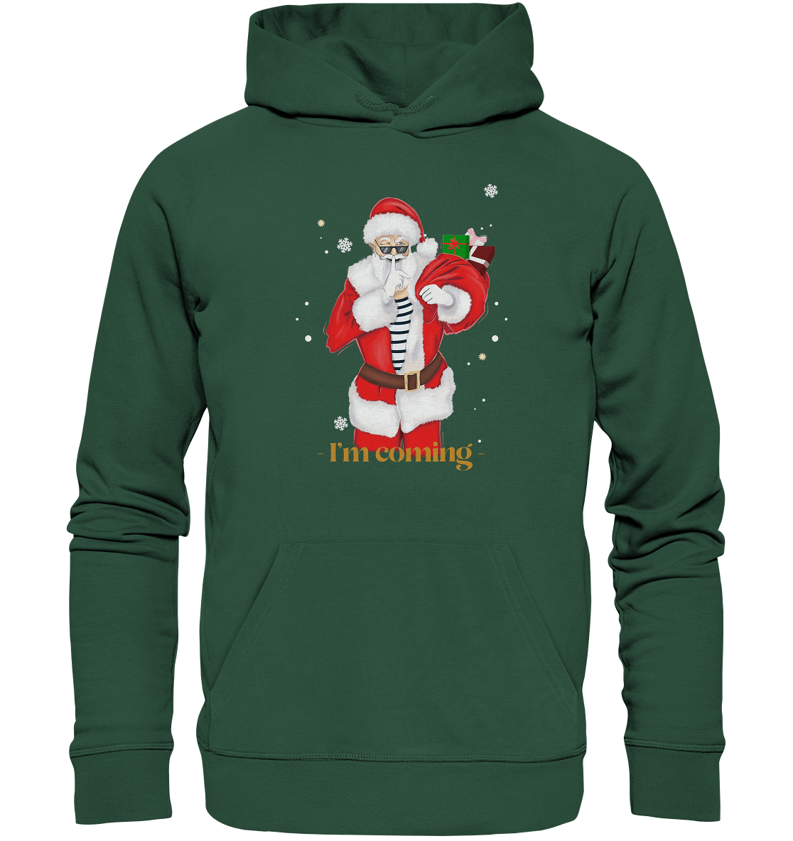 Weihnachtspullover mit Weihnachtsmann in grün