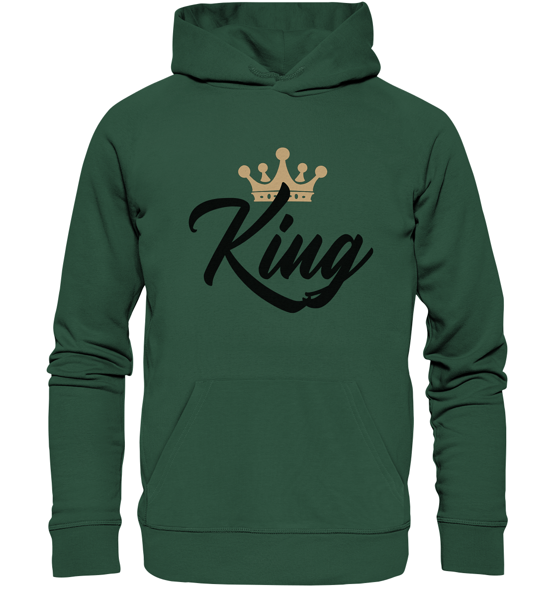 Partnerlook King  Queen Hoodie für Männer King in dunkel grün