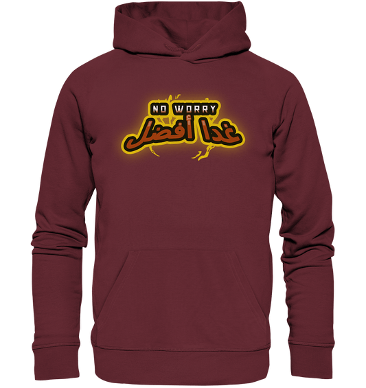 Kapuzenpullover mit modischem Beschriftung No worry und arabische Schrift غدا أفضل 