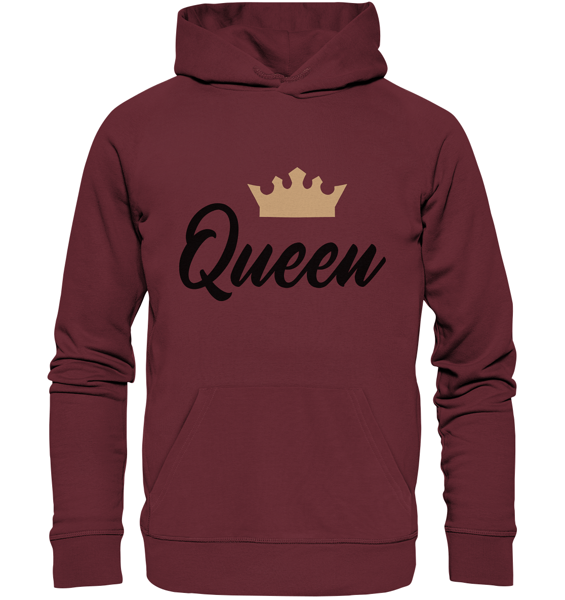 Queen Hoodie Damen für Partnerlook King und Queen in gurgundi